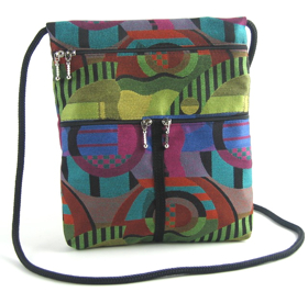 T15 North South Ipad Bag in G26 Tropical Kandinsky Tapestry Fabric